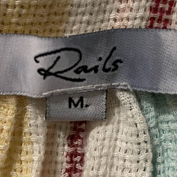 Rails‎ Women's Becca Cusco Striped Long Sleeve Surplice Tie Waist Mini Dress M - Picture 6 of 12